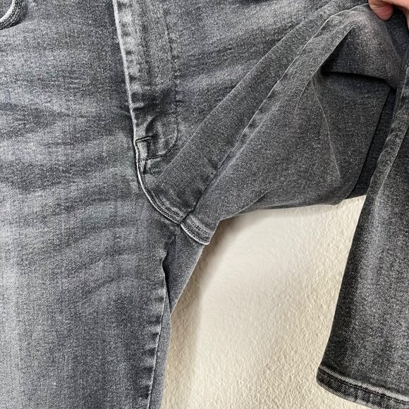 Frame Le One High Waist Crop Skinny Jeans In Hughes Size 2 Gray Denim - Picture 8 of 12